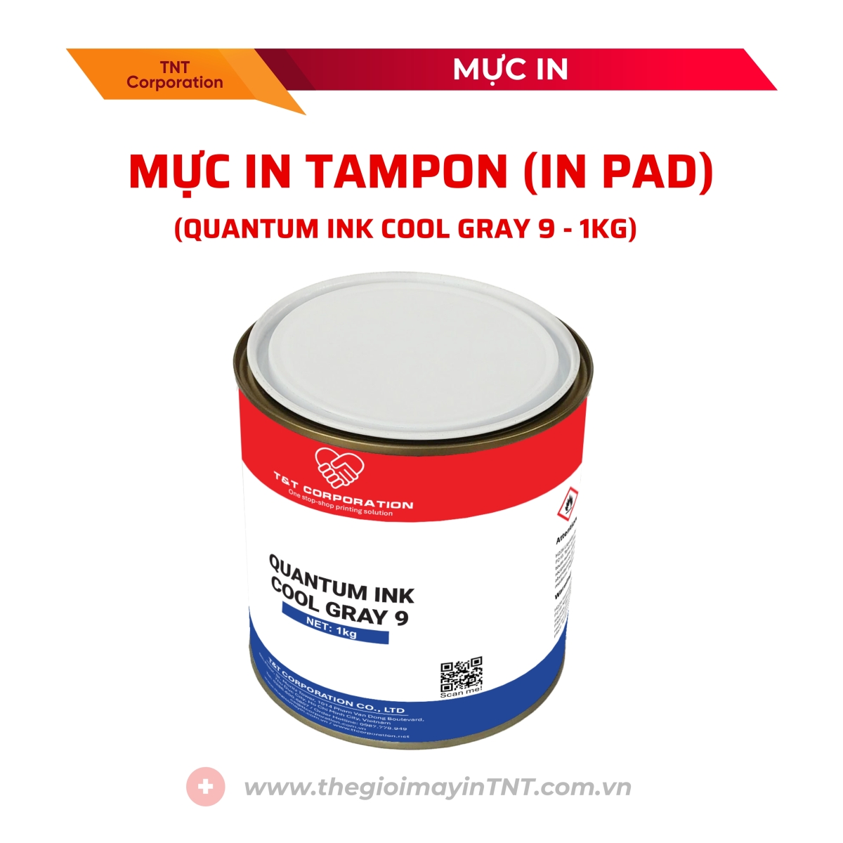 MỰC IN TAMPON (IN PAD) XÁM 9 1KG