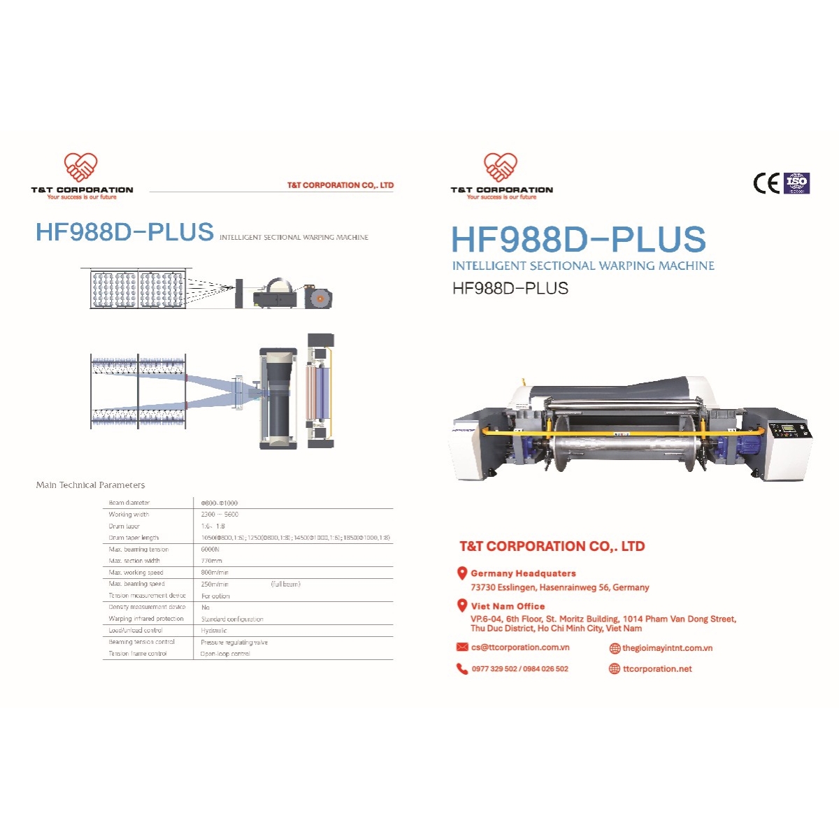HF988D-PLUS - MÁY MẮC SỢI ĐỒNG LOẠT (DIRECT WARPING) & PHÂN BĂNG (SECTIONAL WARPING)