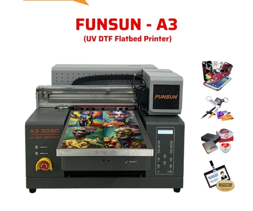 Máy in Funsun A3 UV DTF Printer to Flatbed Material