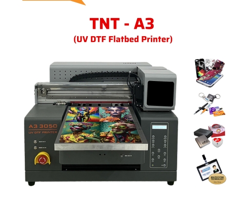 Máy in TNT A3 UV DTF Printer to Flatbed Material