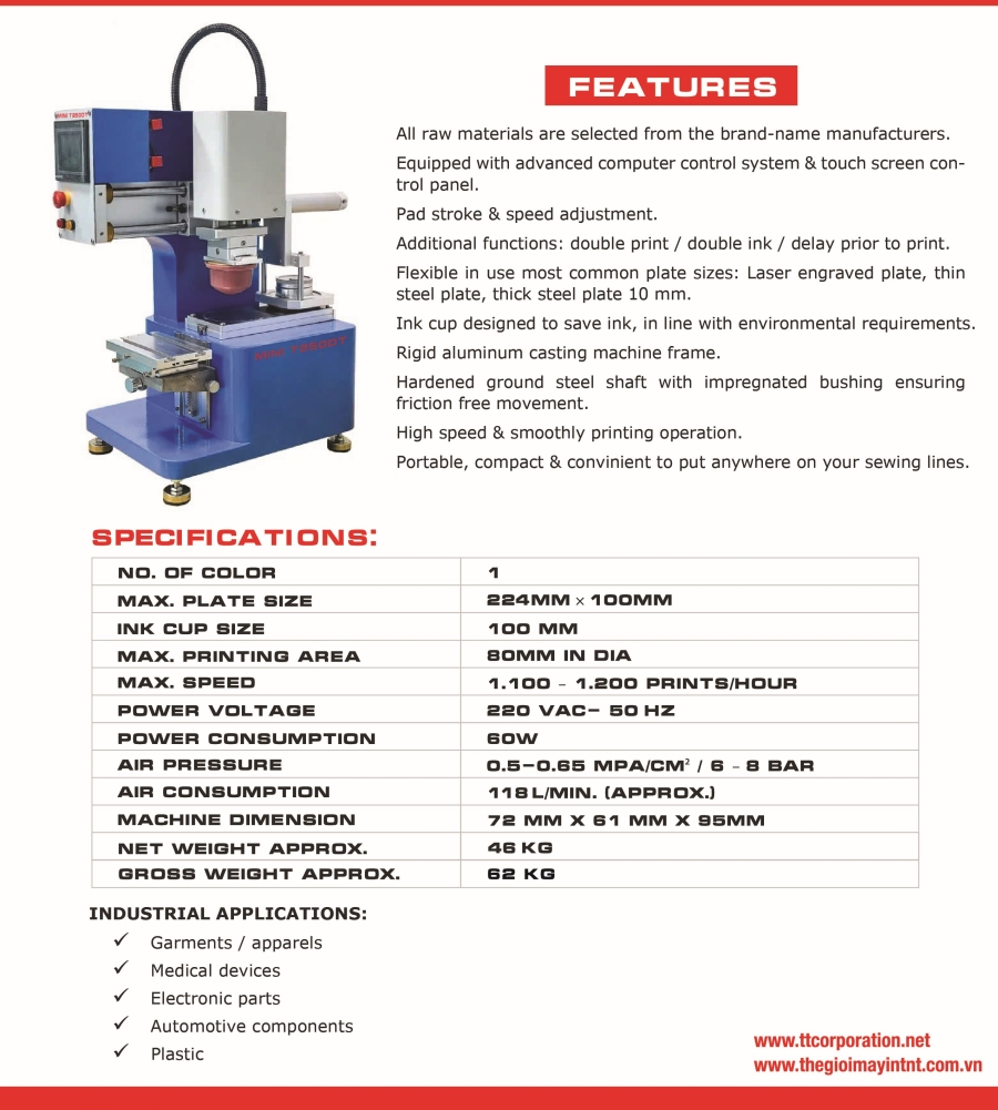 Máy in Tampon Mini T250-DT - Pad Printing