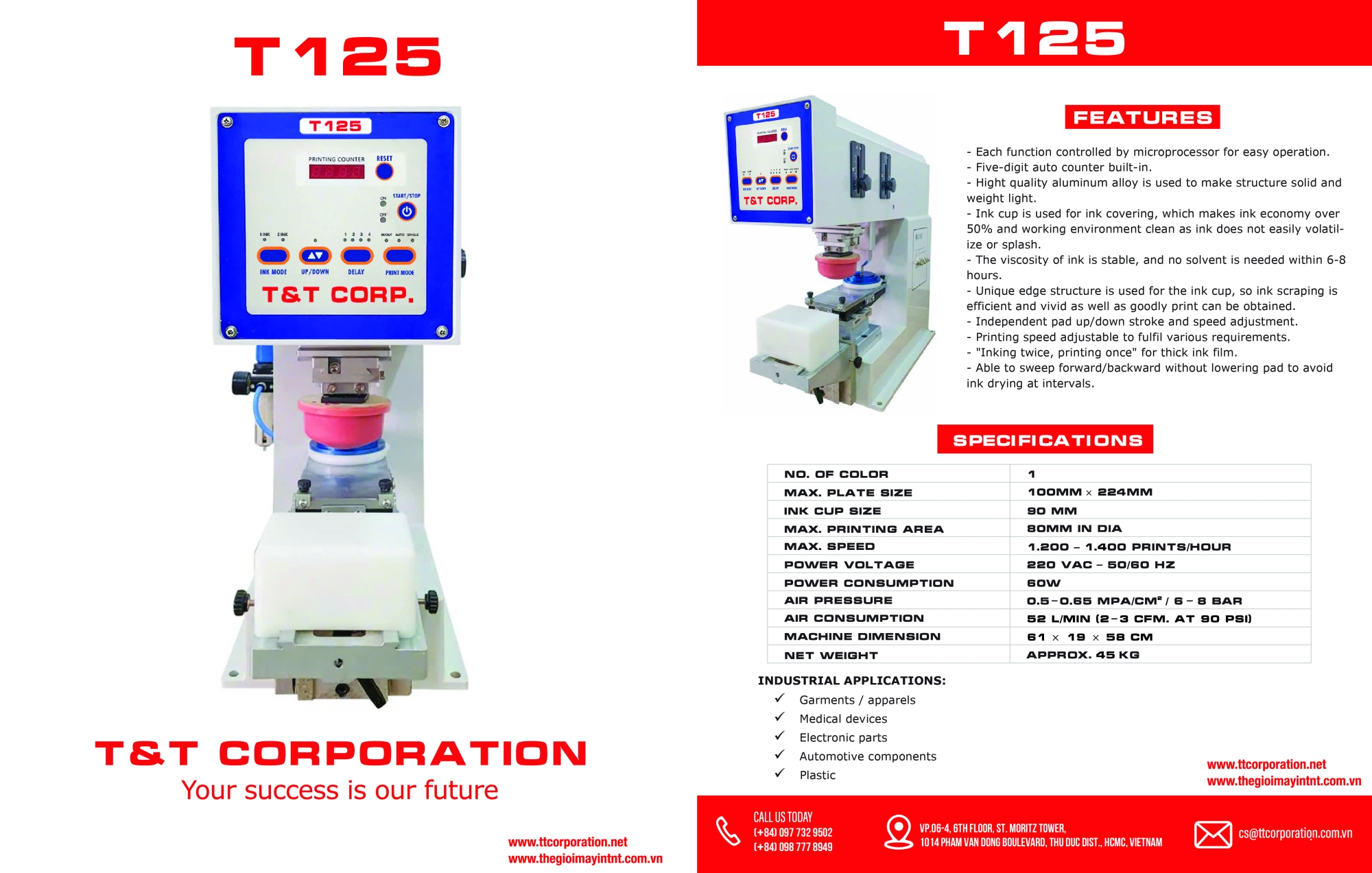 Máy in tampon (in pad) T125